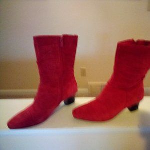 Red Suede Booties